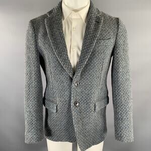 DRIES VAN NOTEN Chest Size 40 Blue Multi-Color Woven Wool Sport Coat